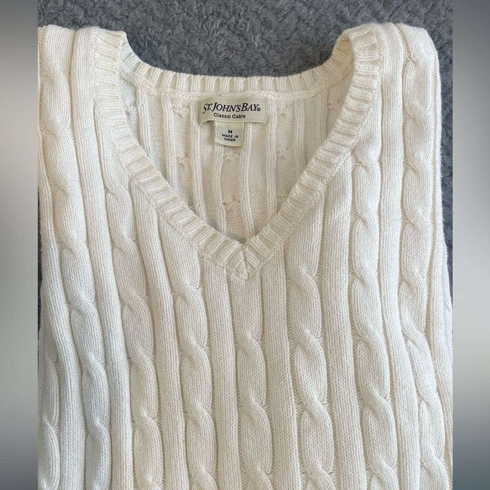 St. John's Bay Cream Cable Knit Vest